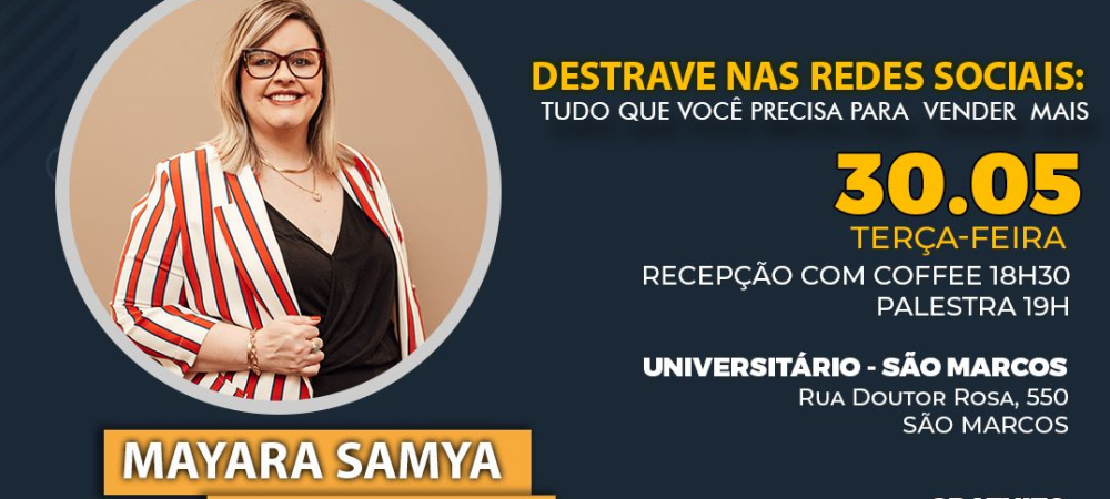 Workshop sobre vendas e redes sociais será no dia 30 em São Marcos 